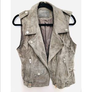 BLANK NYC GREY SUEDE MOTO VEST
